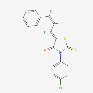 3-(4-chlorophenyl)-5-(2-methyl-3-phenyl-2-propen-1-ylidene)-2-thioxo-1,3-thiazolidin-4-one