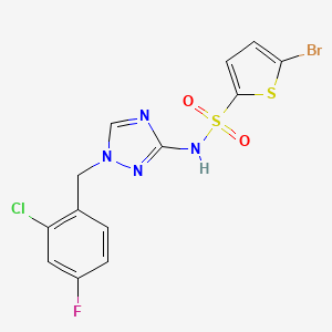 molecular formula C13H9BrClFN4O2S2 B4730918 5-BROMO-N~2~-[1-(2-CHLORO-4-FLUOROBENZYL)-1H-1,2,4-TRIAZOL-3-YL]-2-THIOPHENESULFONAMIDE 