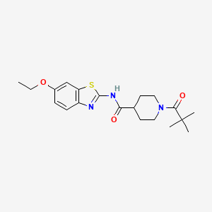 molecular formula C20H27N3O3S B4730938 1-(2,2-dimethylpropanoyl)-N-(6-ethoxy-1,3-benzothiazol-2-yl)piperidine-4-carboxamide 