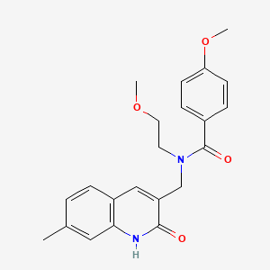 N-((2-hydroxy-7-methylquinolin-3-yl)methyl)-4-methoxy-N-(2-methoxyethyl)benzamide