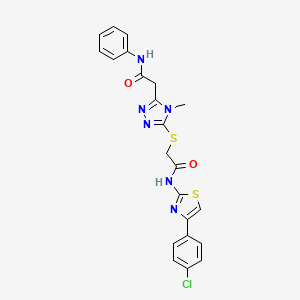 2-[5-[2-[[4-(4-chlorophenyl)-1,3-thiazol-2-yl]amino]-2-oxoethyl]sulfanyl-4-methyl-1,2,4-triazol-3-yl]-N-phenylacetamide