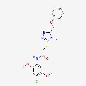 N-(4-chloro-2,5-dimethoxyphenyl)-2-{[4-methyl-5-(phenoxymethyl)-4H-1,2,4-triazol-3-yl]sulfanyl}acetamide