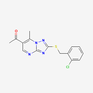 1-{2-[(2-Chlorobenzyl)sulfanyl]-7-methyl[1,2,4]triazolo[1,5-a]pyrimidin-6-yl}ethanone