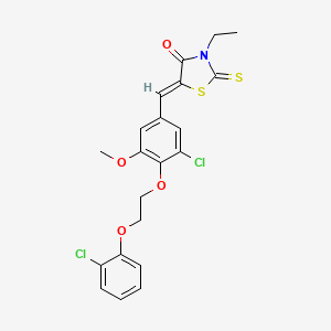 (5Z)-5-{3-chloro-4-[2-(2-chlorophenoxy)ethoxy]-5-methoxybenzylidene}-3-ethyl-2-thioxo-1,3-thiazolidin-4-one