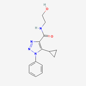 molecular formula C14H16N4O2 B4731251 5-cyclopropyl-N-(2-hydroxyethyl)-1-phenyltriazole-4-carboxamide 