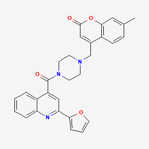 4-({4-[2-(FURAN-2-YL)QUINOLINE-4-CARBONYL]PIPERAZIN-1-YL}METHYL)-7-METHYL-2H-CHROMEN-2-ONE