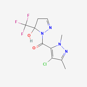 (4-chloro-1,3-dimethyl-1H-pyrazol-5-yl)[5-hydroxy-5-(trifluoromethyl)-4,5-dihydro-1H-pyrazol-1-yl]methanone