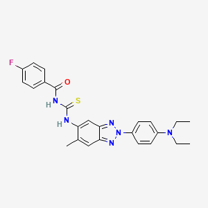 N-[({2-[4-(diethylamino)phenyl]-6-methyl-2H-1,2,3-benzotriazol-5-yl}amino)carbonothioyl]-4-fluorobenzamide