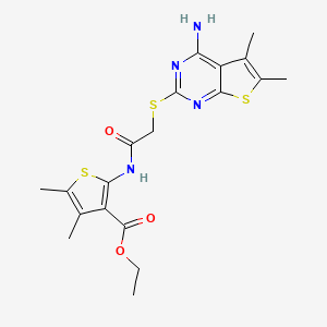 Ethyl 2-({[(4-amino-5,6-dimethylthieno[2,3-d]pyrimidin-2-yl)sulfanyl]acetyl}amino)-4,5-dimethylthiophene-3-carboxylate