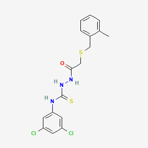 molecular formula C17H17Cl2N3OS2 B4731785 N-(3,5-dichlorophenyl)-2-{[(2-methylbenzyl)thio]acetyl}hydrazinecarbothioamide 