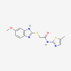 2-[(5-methoxy-1H-benzimidazol-2-yl)thio]-N-(5-methyl-1,3-thiazol-2-yl)acetamide