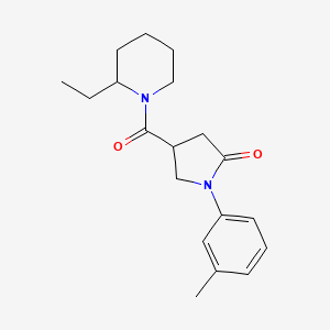 4-[(2-ethyl-1-piperidinyl)carbonyl]-1-(3-methylphenyl)-2-pyrrolidinone