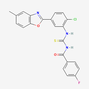 N-({[2-chloro-5-(5-methyl-1,3-benzoxazol-2-yl)phenyl]amino}carbonothioyl)-4-fluorobenzamide