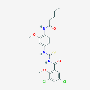 3,5-dichloro-2-methoxy-N-({[3-methoxy-4-(pentanoylamino)phenyl]amino}carbonothioyl)benzamide