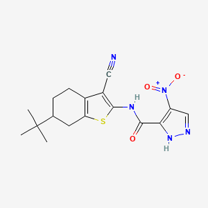 N-[6-(TERT-BUTYL)-3-CYANO-4,5,6,7-TETRAHYDRO-1-BENZOTHIOPHEN-2-YL]-4-NITRO-1H-PYRAZOLE-3-CARBOXAMIDE