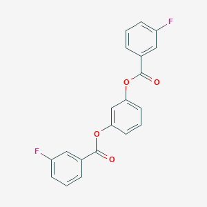 molecular formula C20H12F2O4 B473190 3-[(3-Fluorobenzoyl)oxy]phenyl 3-fluorobenzoate 