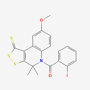 (2-iodophenyl)(8-methoxy-4,4-dimethyl-1-thioxo-1,4-dihydro-5H-[1,2]dithiolo[3,4-c]quinolin-5-yl)methanone