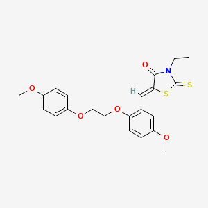 (5Z)-3-ethyl-5-[[5-methoxy-2-[2-(4-methoxyphenoxy)ethoxy]phenyl]methylidene]-2-sulfanylidene-1,3-thiazolidin-4-one