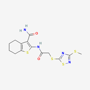 2-[({[3-(methylthio)-1,2,4-thiadiazol-5-yl]thio}acetyl)amino]-4,5,6,7-tetrahydro-1-benzothiophene-3-carboxamide