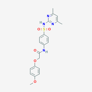 molecular formula C21H22N4O5S B473213 N-{4-[(4,6-dimethylpyrimidin-2-yl)sulfamoyl]phenyl}-2-(4-methoxyphenoxy)acetamide CAS No. 438031-68-6