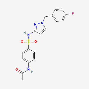 N-[4-({1-[(4-FLUOROPHENYL)METHYL]-1H-PYRAZOL-3-YL}SULFAMOYL)PHENYL]ACETAMIDE