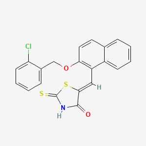 5-((Z)-1-{2-[(2-CHLOROBENZYL)OXY]-1-NAPHTHYL}METHYLIDENE)-2-THIOXO-1,3-THIAZOLAN-4-ONE