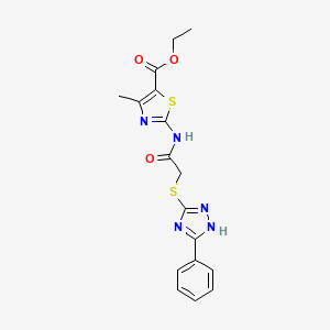 ETHYL 4-METHYL-2-({2-[(5-PHENYL-4H-1,2,4-TRIAZOL-3-YL)SULFANYL]ACETYL}AMINO)-1,3-THIAZOLE-5-CARBOXYLATE