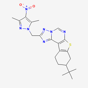 9-tert-butyl-2-[(3,5-dimethyl-4-nitro-1H-pyrazol-1-yl)methyl]-8,9,10,11-tetrahydro[1]benzothieno[3,2-e][1,2,4]triazolo[1,5-c]pyrimidine