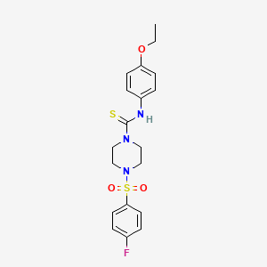 molecular formula C19H22FN3O3S2 B4732308 N-(4-ethoxyphenyl)-4-[(4-fluorophenyl)sulfonyl]-1-piperazinecarbothioamide 