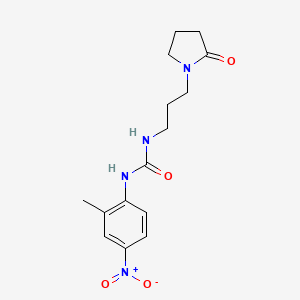 molecular formula C15H20N4O4 B4732310 N-(2-methyl-4-nitrophenyl)-N'-[3-(2-oxo-1-pyrrolidinyl)propyl]urea 