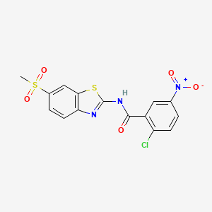 2-chloro-N-[6-(methylsulfonyl)-1,3-benzothiazol-2-yl]-5-nitrobenzamide