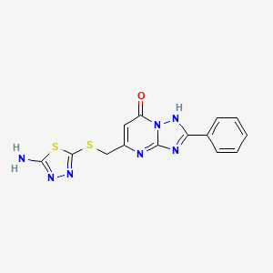 5-{[(5-amino-1,3,4-thiadiazol-2-yl)thio]methyl}-2-phenyl[1,2,4]triazolo[1,5-a]pyrimidin-7(4H)-one
