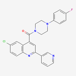 6-chloro-4-{[4-(4-fluorophenyl)-1-piperazinyl]carbonyl}-2-(3-pyridinyl)quinoline