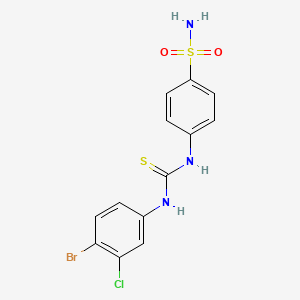 molecular formula C13H11BrClN3O2S2 B4732378 4-({[(4-bromo-3-chlorophenyl)amino]carbonothioyl}amino)benzenesulfonamide 