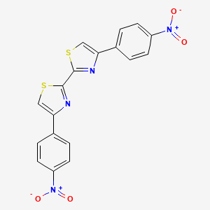 molecular formula C18H10N4O4S2 B4732408 4,4'-bis(4-nitrophenyl)-2,2'-bi-1,3-thiazole 