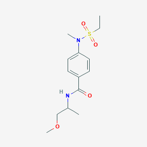 molecular formula C14H22N2O4S B4732416 4-[(ethylsulfonyl)(methyl)amino]-N-(2-methoxy-1-methylethyl)benzamide 