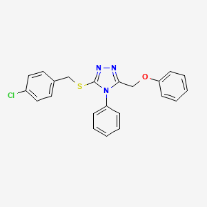 molecular formula C22H18ClN3OS B4732480 3-[(4-chlorobenzyl)thio]-5-(phenoxymethyl)-4-phenyl-4H-1,2,4-triazole 