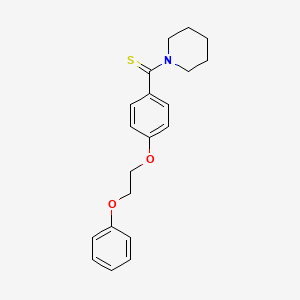 molecular formula C20H23NO2S B4732501 1-{[4-(2-phenoxyethoxy)phenyl]carbonothioyl}piperidine 