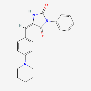 molecular formula C21H21N3O2 B4732509 3-phenyl-5-[4-(1-piperidinyl)benzylidene]-2,4-imidazolidinedione 