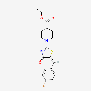 molecular formula C18H19BrN2O3S B4732510 ethyl 1-[5-(4-bromobenzylidene)-4-oxo-4,5-dihydro-1,3-thiazol-2-yl]-4-piperidinecarboxylate 