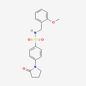 molecular formula C18H20N2O4S B4732517 N-(2-methoxybenzyl)-4-(2-oxo-1-pyrrolidinyl)benzenesulfonamide 
