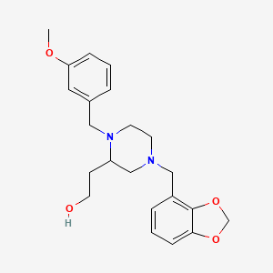 2-[4-(1,3-benzodioxol-4-ylmethyl)-1-(3-methoxybenzyl)-2-piperazinyl]ethanol