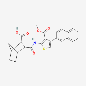 molecular formula C25H23NO5S B4732569 3-({[3-(methoxycarbonyl)-4-(2-naphthyl)-2-thienyl]amino}carbonyl)bicyclo[2.2.1]heptane-2-carboxylic acid 