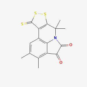 molecular formula C16H13NO2S3 B4732578 2,3,7,7-tetramethyl-10-thioxo-7,10-dihydro[1,2]dithiolo[3,4-c]pyrrolo[3,2,1-ij]quinoline-4,5-dione 