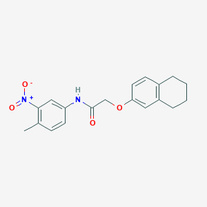 molecular formula C19H20N2O4 B4732594 N-(4-methyl-3-nitrophenyl)-2-(5,6,7,8-tetrahydro-2-naphthalenyloxy)acetamide 