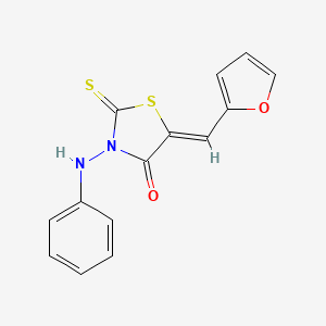 molecular formula C14H10N2O2S2 B4732603 3-anilino-5-(2-furylmethylene)-2-thioxo-1,3-thiazolidin-4-one 