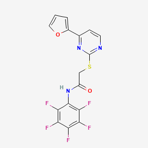 2-{[4-(2-furyl)-2-pyrimidinyl]thio}-N-(pentafluorophenyl)acetamide