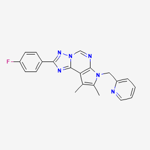 molecular formula C21H17FN6 B4732607 2-(4-fluorophenyl)-8,9-dimethyl-7-(2-pyridinylmethyl)-7H-pyrrolo[3,2-e][1,2,4]triazolo[1,5-c]pyrimidine 