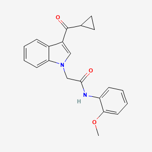 molecular formula C21H20N2O3 B4732613 2-[3-(cyclopropylcarbonyl)-1H-indol-1-yl]-N-(2-methoxyphenyl)acetamide 