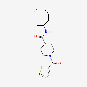 molecular formula C19H28N2O2S B4732634 N-cyclooctyl-1-(2-thienylcarbonyl)-4-piperidinecarboxamide 